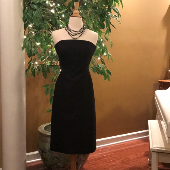 ANN TAYLOR BLACK STRAPLESS DRESS PETITE SIZE 4 - Picture 3 of 8